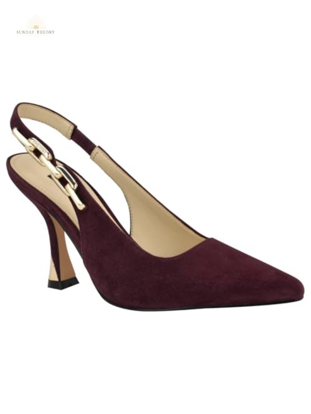 Nine West Veroni Suede Slingback Pointy Toe Evening Pump
